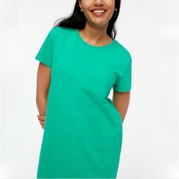 J. Crew Women's Green Short Sleeve T-Shirt Dress Size Small - Picture 2 of 8